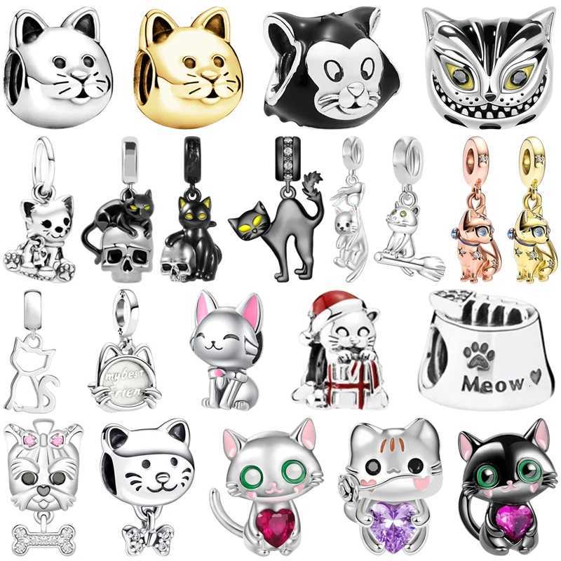 925 New Hot S Sparkling Cute Pet Cat Dangle Charm Bead Fit Sier Bracelet Necklace Bead DIY Jewelry Gift for Wen Y251212