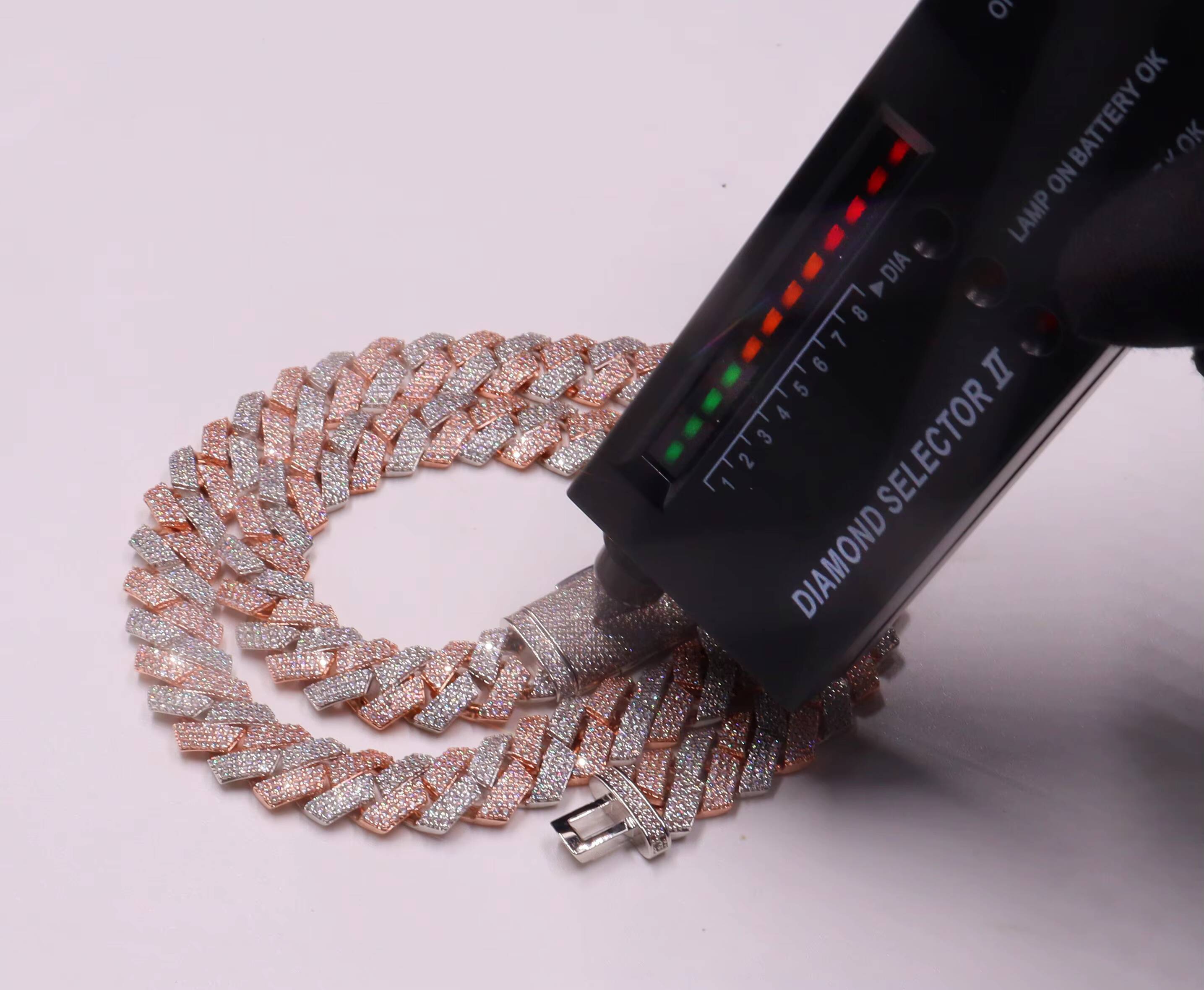 925 Silver Necklace Hip Hop Chain Custom Necklace Fine Jewelry Zircon 13MM Europe and the United States Popular