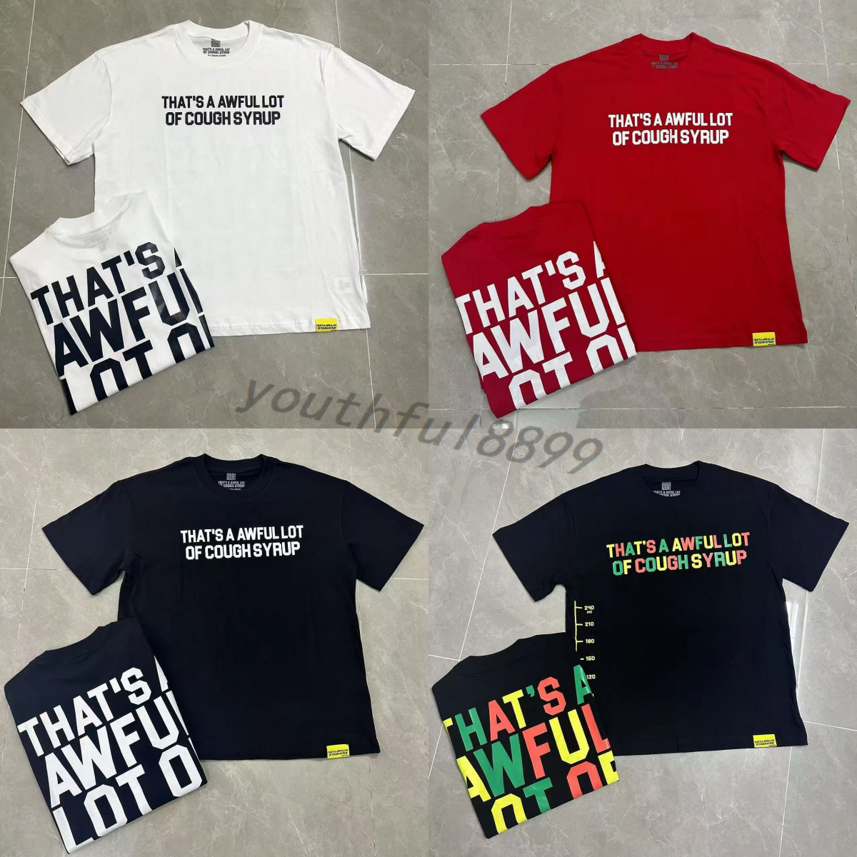 Awful Lot of Caugh Syrup T-shirt Premium Crafted Designer T-shirt with Bold Logo Mens Printed Accents, Paired with Custom Designed Brushed T-shirt