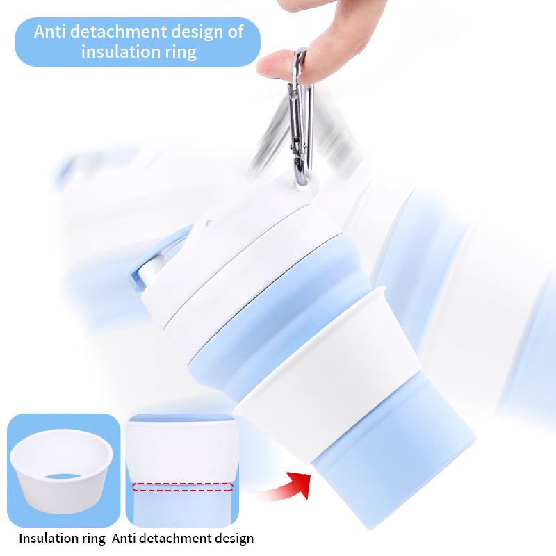 American style coffee portable outdoor travel companion foldable silicone water kettle compressed pocket cup 350ML-375ml Z260313