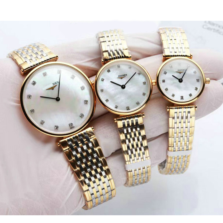 La Grande Classique De Montre l45122877 designer watch quartz movement stainless steel scratch resistant sapphire crystal womens blue mother-of-pearl dial RW4685