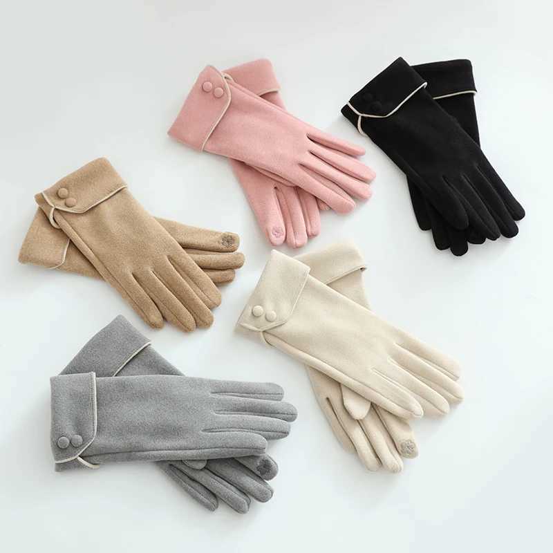 1 Pair of Womens Warm Gloves Suitable for Women with Fleece Lining Windproof and Cold-Resistant Available in Multiple Colors Elegant and Stylish Glove