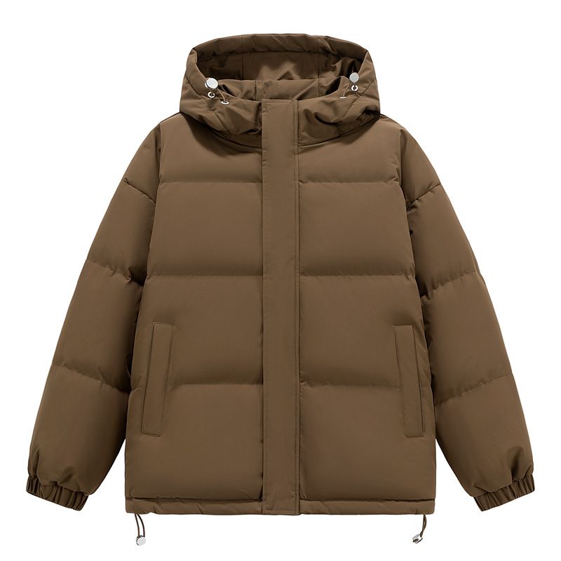 2025 New Men's Down Cotton Coat: Winter Loose Warm Couple Style Hong Kong Fashion Thickened Hooded Puffer Jacket