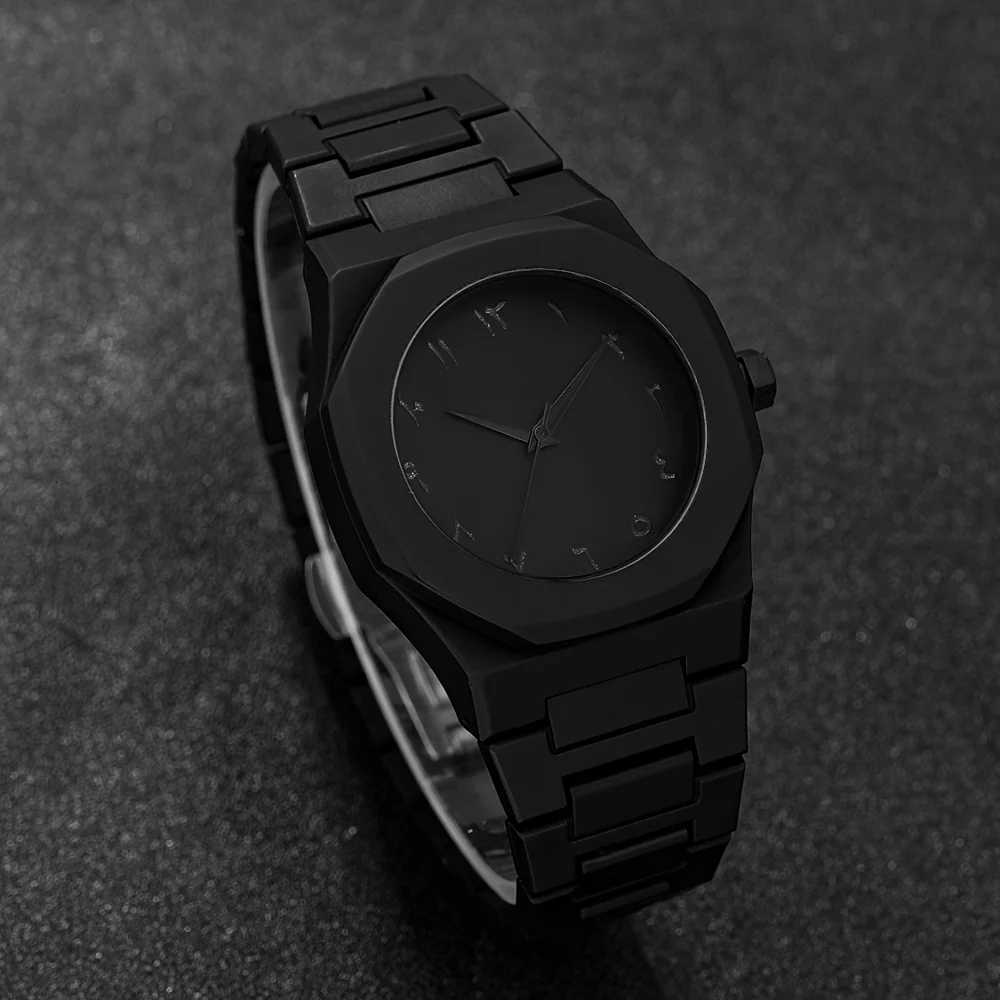 2pcs Fashion Men Business Watches Casual Plastic Band Males Quartz Wristwatch Beads Bracelet Set Reloj HombreWithout Box Y251212