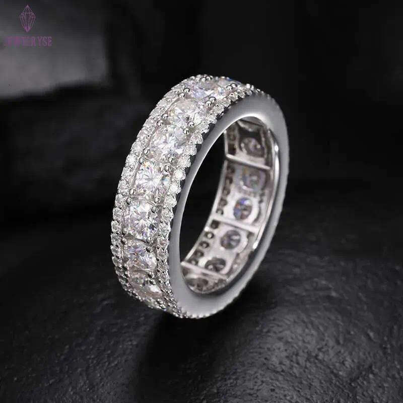 Mens Unisex Sterg Sier Wedding Engagement Ring Top Icy Fine Jewelry VVS D Color Moissanite Dia Gold Parties