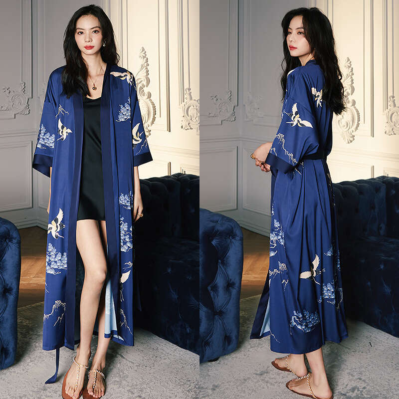 Pajamas for Women Designer Luxury 2026 Satin Chiffon Nightgown for Women, Summer Plus Size Ice Silk Robe, Bathrobe, Loungewear Casual and Comfortable