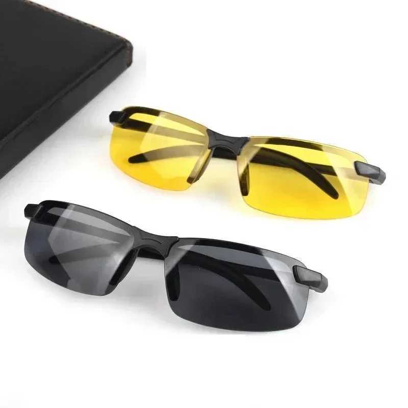 Men Night Vision Glasses for Driving Yellow Glasses PC Frame Sunglasses Outdoor Glasses To Handle At Night Anti Glare Gafas G251212