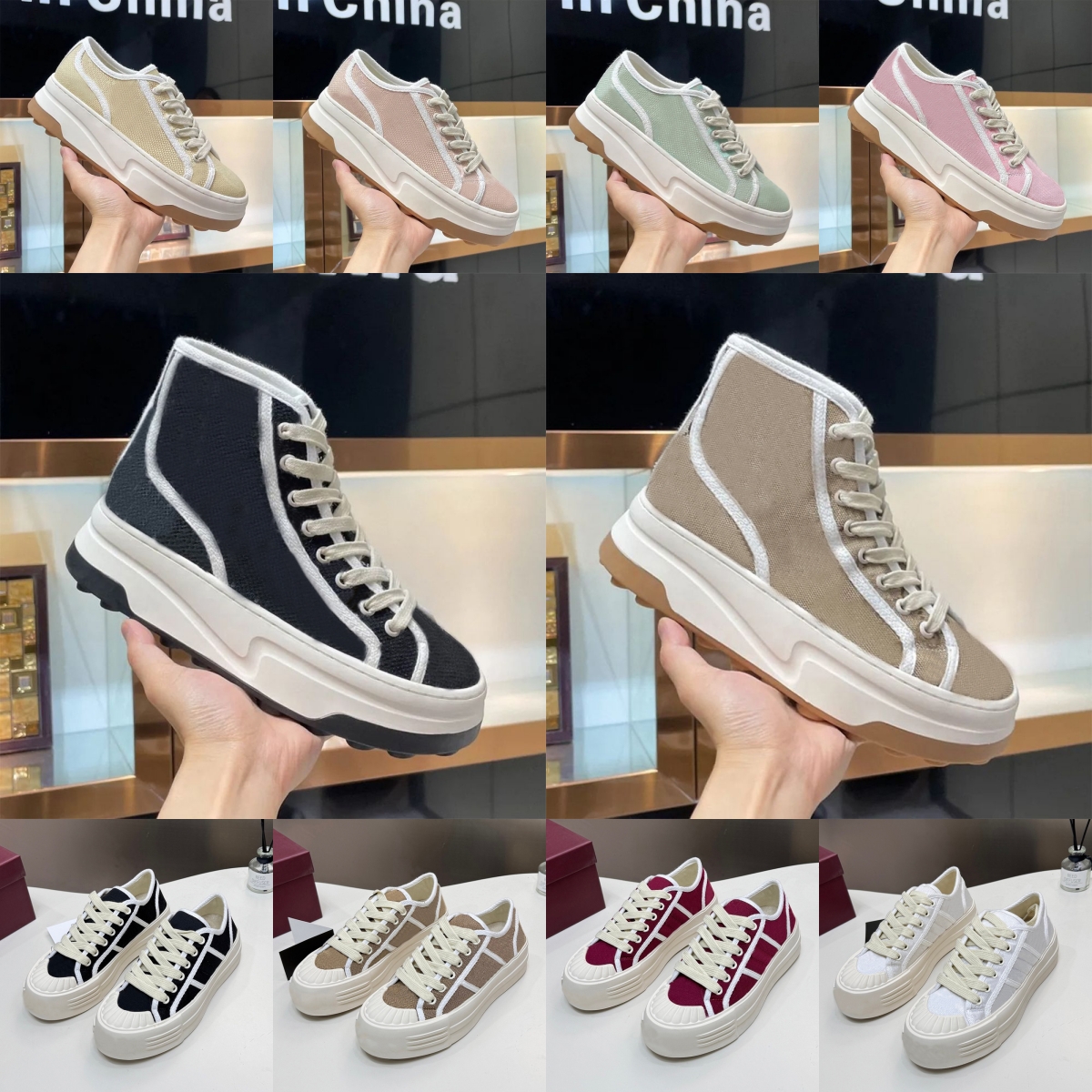 Lido Casual Shoes For Men Women Flat Luxury Designer Sneaker Fashion Mesh Black Khaki Brown Green Pink Grey Outdoor Platform Shoe Trainers Sneakers Jogging Walking