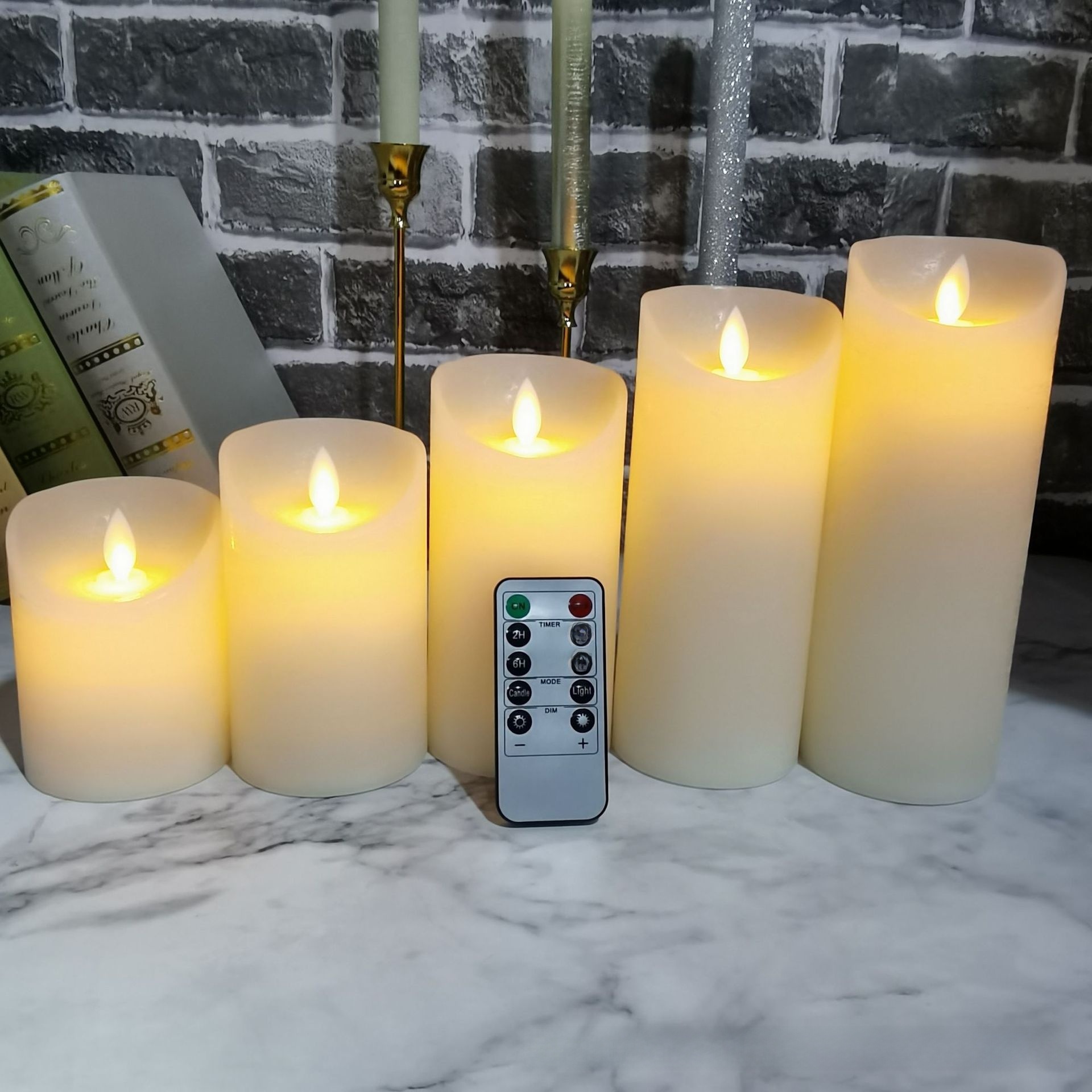 Factory Direct Supply Three-Piece Set Ivory Remote Control Swinging LED Electronic New Model Realistic Wax Fake Candle Light