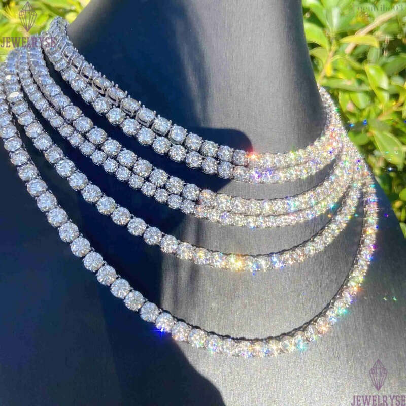 necklace moissanite chain Hip Hop Jewelry Sterling Silver 925 Pass Tester Diamond Chain VVS Moissanite Luxury Tennis Chain
