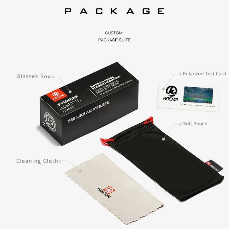 KDEAM Medium Size Outdoor Hiking Sunglasses Polarized Mens Camping Fishing Sun Glasses Unisex TR90 With Box G251212