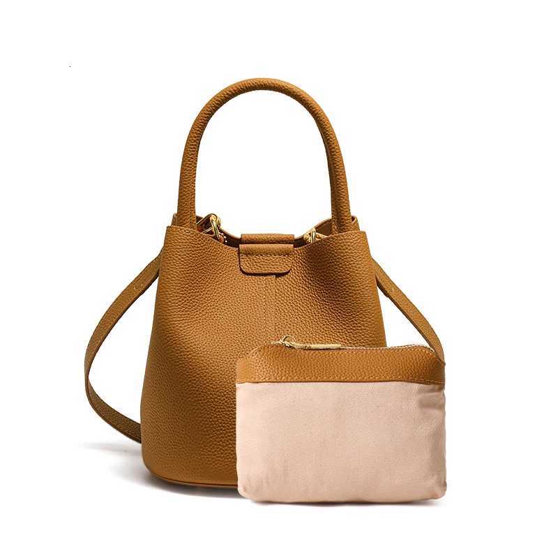 Genuine cowhide lychee pattern wens handbag with single shoder strap large capacity mother-child bag bucket bag Y251211
