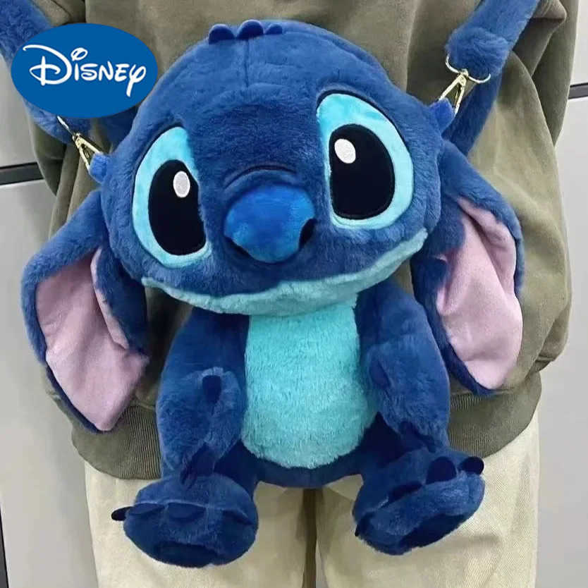 Disney Stitch Plush Backpack Cartoon Cute Doll Crossbody Handbag Kawaii Large Storage Couple Christmas Gift Anime Accessories H251212