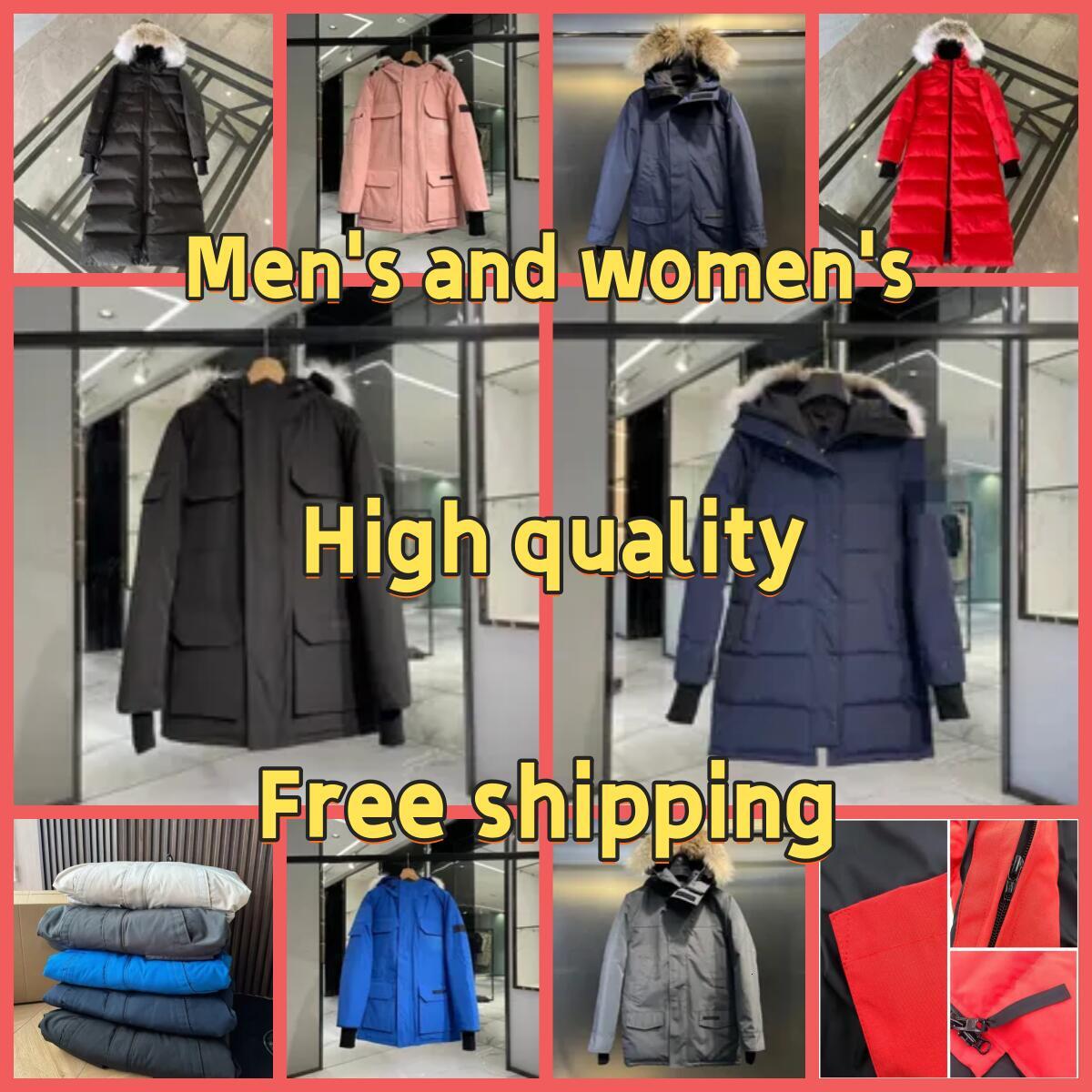 Designer Down jacket Men and Women Puffer jacket Canadas Jacket Fur Hooded Wyndham Winter Jacket Couple Real Fur Warm goosejackets mens Parka Coats Doudoune XS-2XL