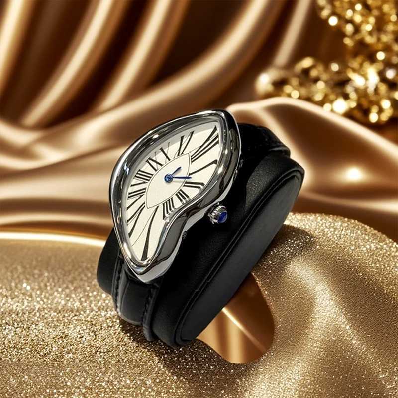 Fashionable trendy and individual genuine leather wristwatch water-resistant casual quartz watch Y251212