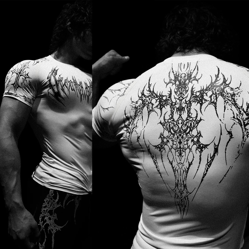 Men's T Shirts Breathedivinity Glam Meets Gym Culture Breathedivinity Bloodraven COTTON Sports Fitness Trainer Clothe Quick Dry Breathable Stretc