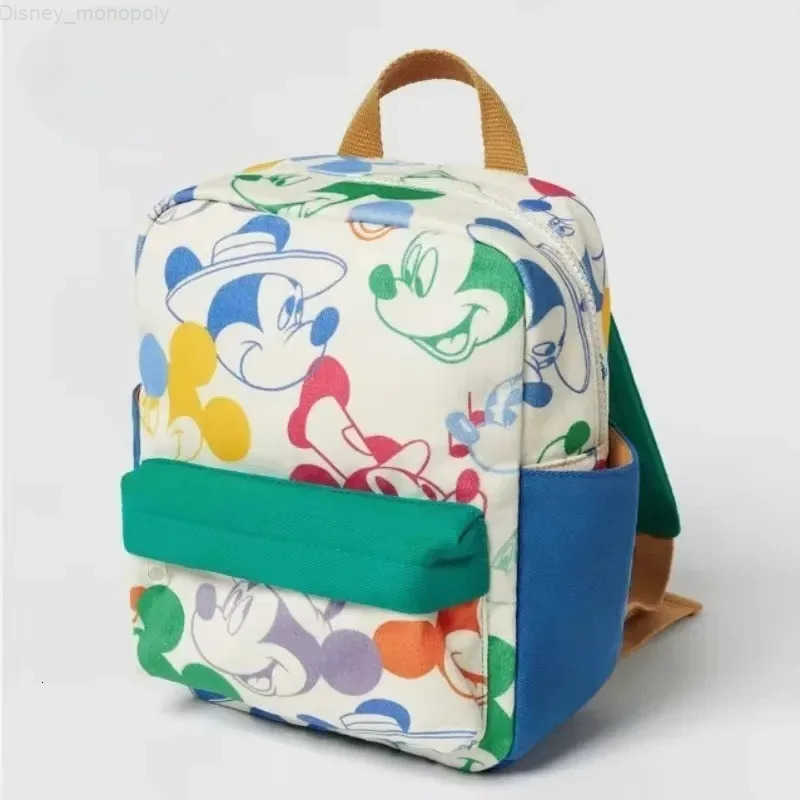 Disney New Cartoon Stitch Plush Childrens School Bag Kindergarten Cute Fashion Color Blocking Backpack H251212