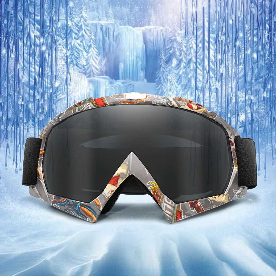 Skiing Glasses Large FRAMe with Colorful LEns DoubLE Layer Anti-Fog Big Face Snow Glasses Ski Mask for Outdoor Sports G251212