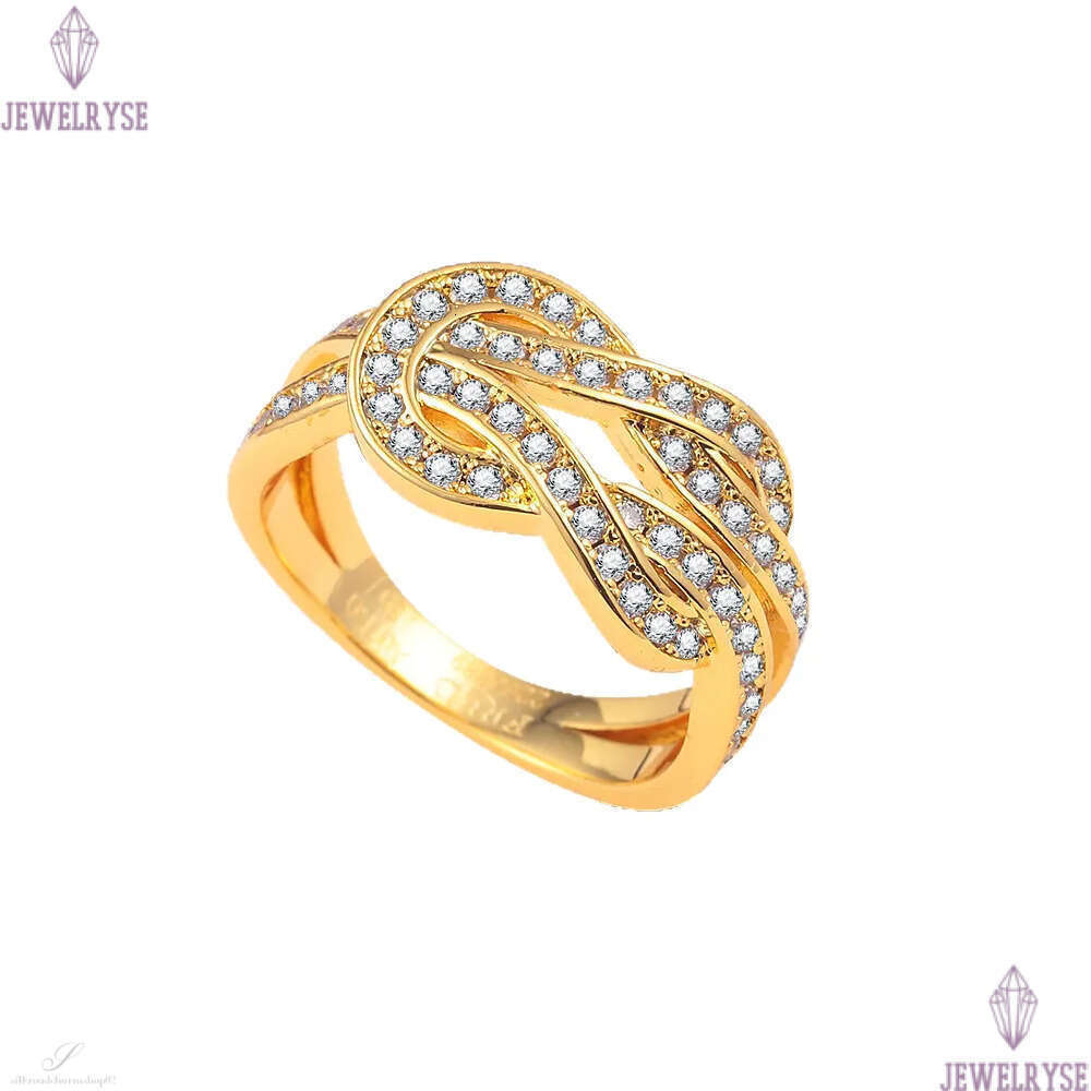 Luxury classic twist designer band fow women men unisex 18k rose gold silver shine crystal zircon full diamond geometry charm rings engagement ring je