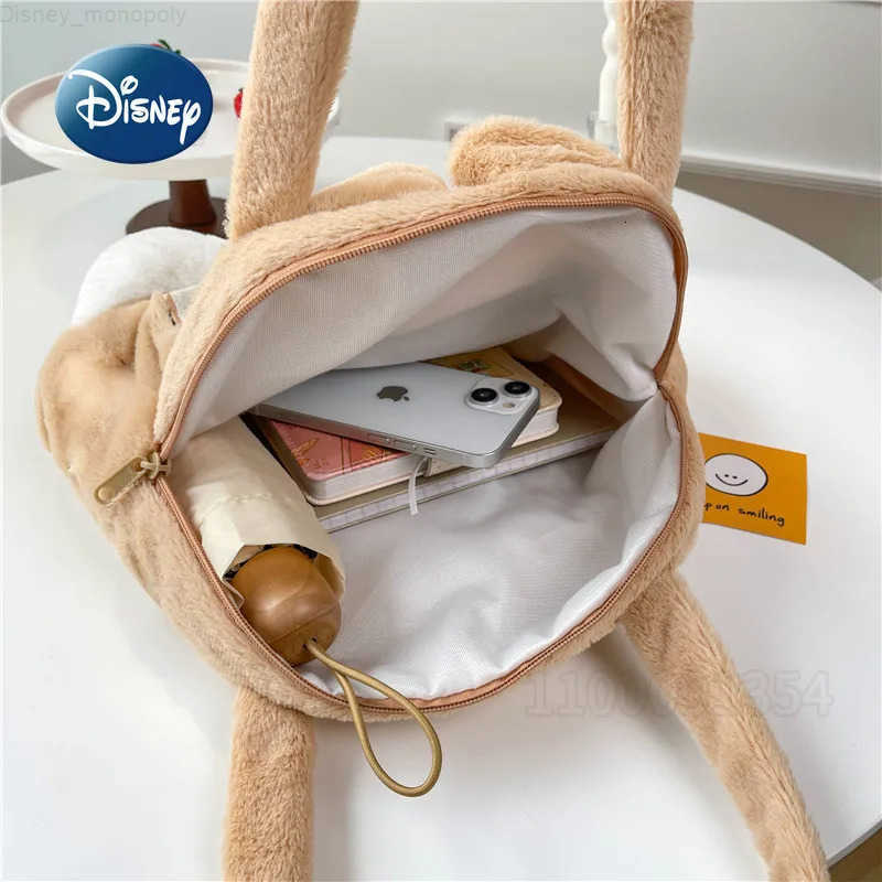 Disney Chichititi New Plush Handbag Large Capacity Fashion Womens Plush Shoulder Bag Cartoon Cute Casual Storage Womens Bag H251212