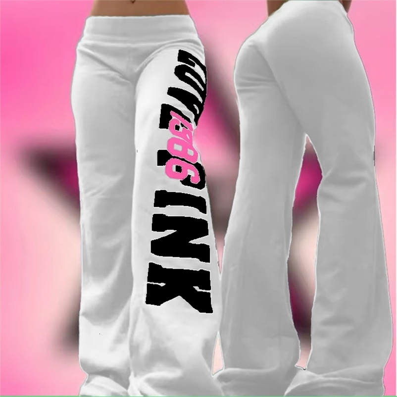 2000s American retro letter print casual trousers versatile girl style high street Harajuku style womens casual trousers 251204