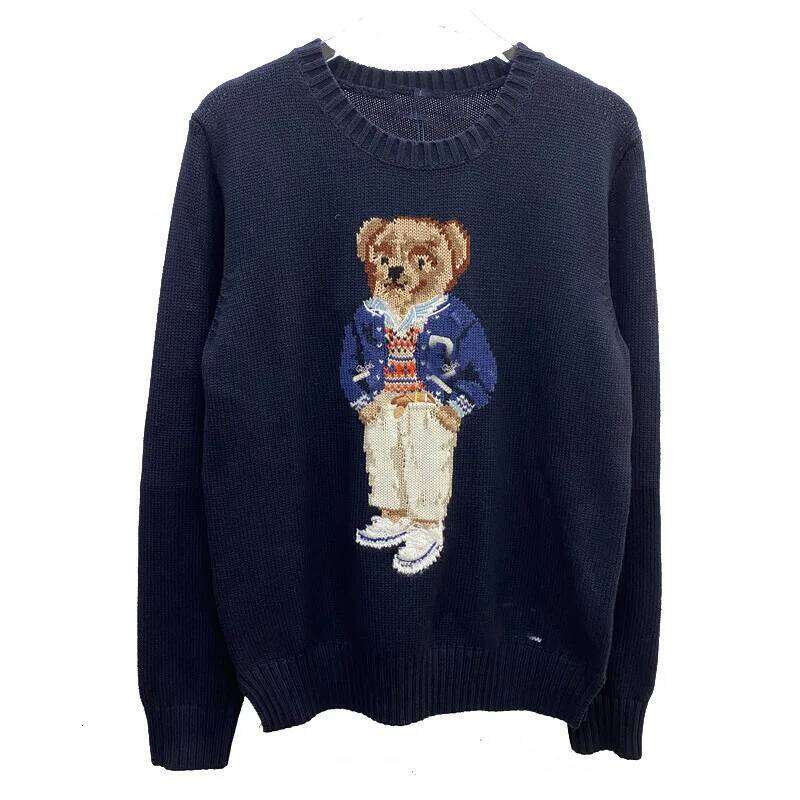 Fashion 2026 Cute Teddy Bear & Letter Sweater, Oversized Soft Knit Top for Women, Cozy Casual Winter Pullover Designer