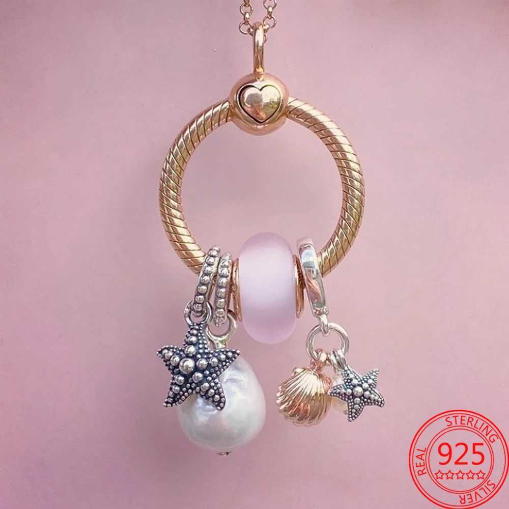 Nostalgic 925 Sier Dumbbells MotorcyclesNatural Pearl ShellssFrosted Mura Charm Fit DIY Bracelet Jewelry Y251212