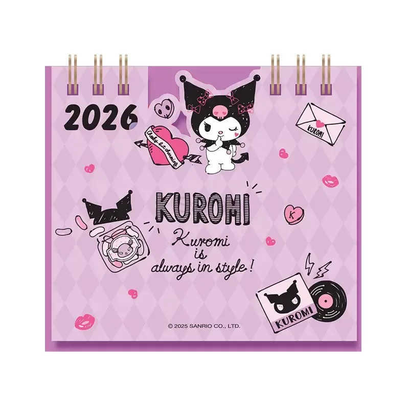 Sanrio 2026 New Style Hello Kitty Cute Series Small Calendar Cartoon My melody Student Memo Office Desktop Vertical Calendar H251212