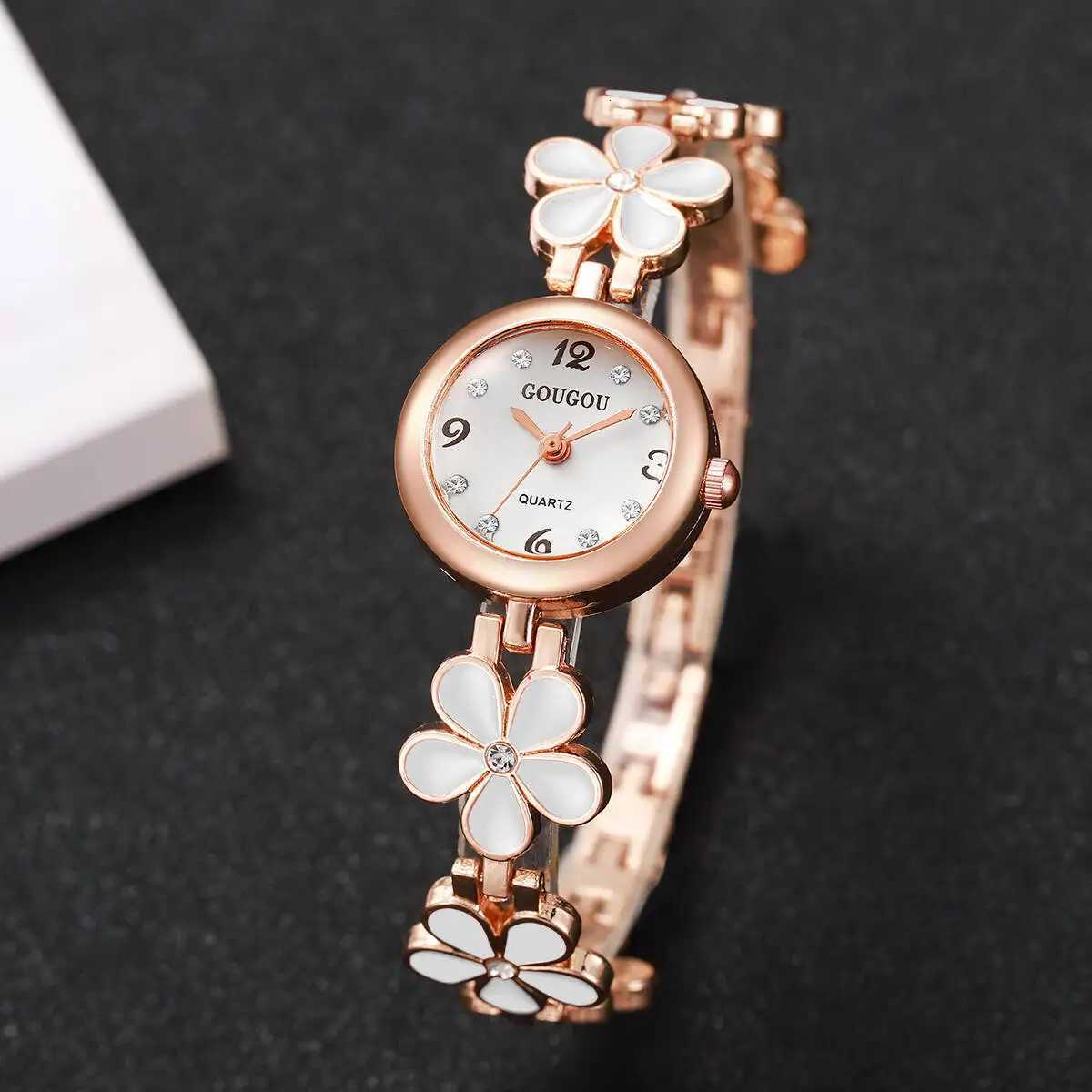 Elegant Flower Bracelet Strap Women Watches Fashion Diamond Arabic Dial Ladies Wristwatches Reloj MujerWithout Box Y251212