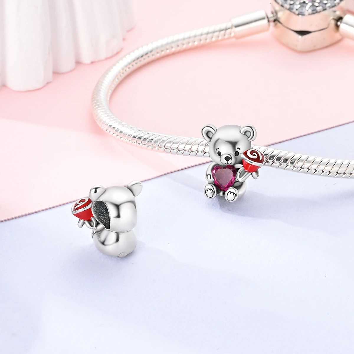 Charms 925 Sier Cute s Cat Bear Bead For Sier Bracelet Diy Fahsion Jewelry Y251212