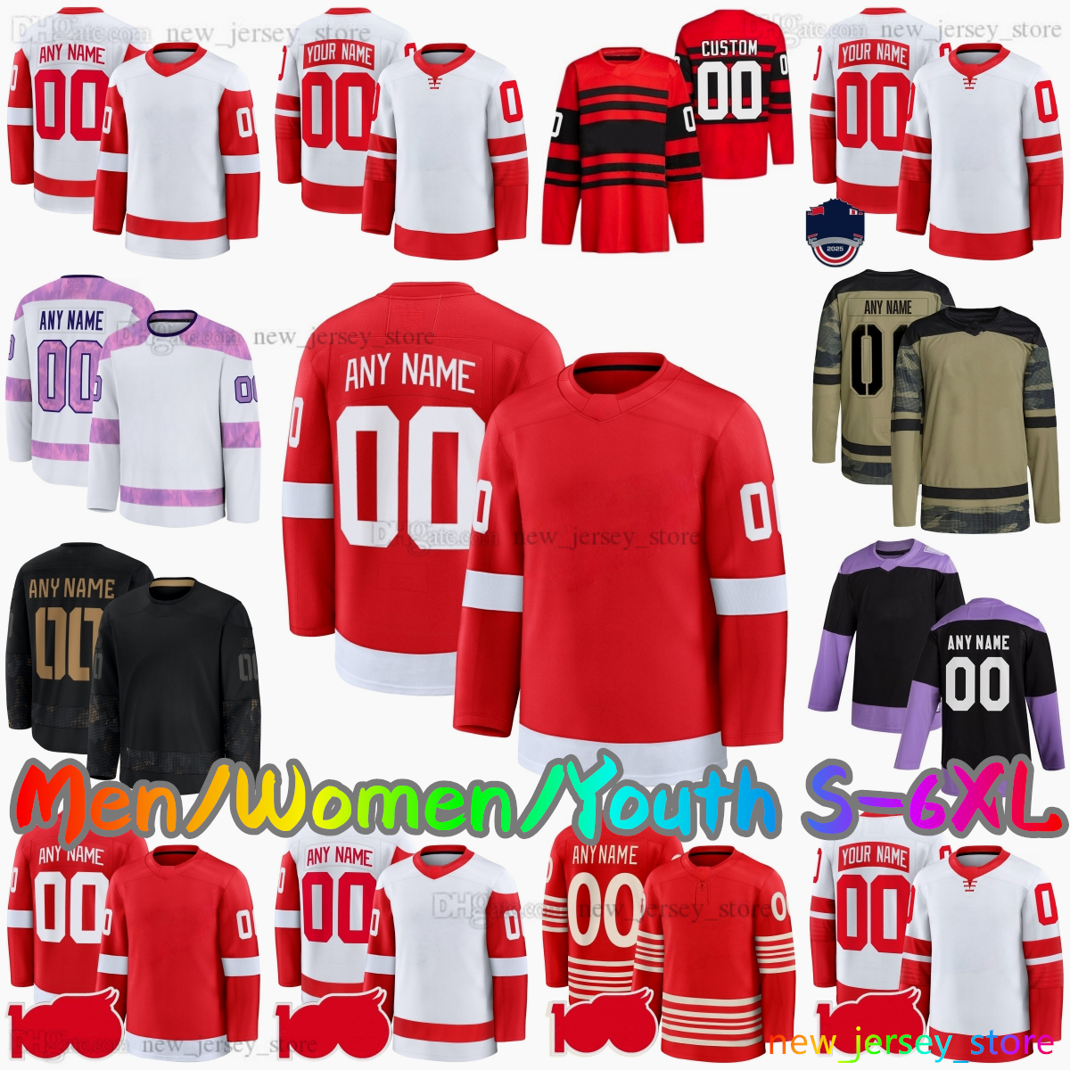 2025-26 Custom S-6XL 71 Dylan Larkin Ice Hockey Jersey 88 Patrick Kane 53 Moritz Seider 93 Alex DeBrincat 91 Sergei Fedorov 23 Lucas Raymond 19 Yzerman Stitched Jerseys
