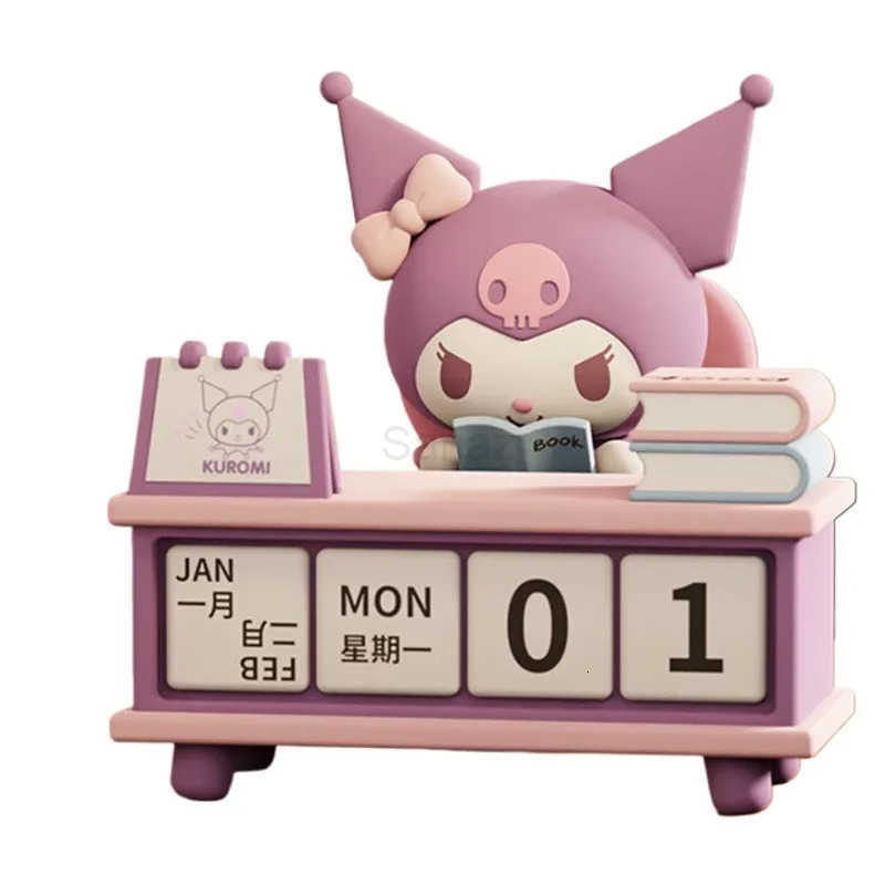 Sanrio Kuromi Pompompurin Desk Calendar Series Figure Blind Box Cute Anime Character Display with Date Function H251212