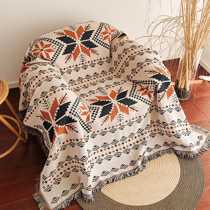 Sofa cover, throw blanket, rustic vintage country style sofa slipcover, chair cover, sofa cushion. P42D01