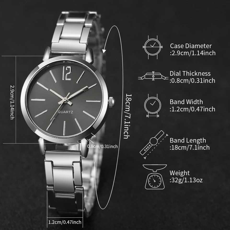 4PCS/Set Fashion Arabic Dial Women Quartz Watch Casual Ladies Wristwatch Rhinestone Bracelets Set Reloj Mujer Without Box Y251212