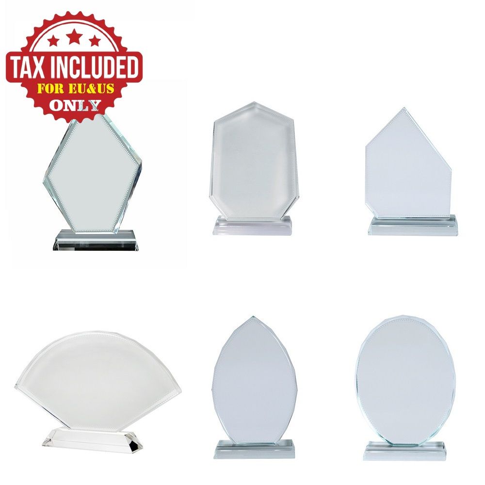 14 packs Sublimation Blanks Crystal Sublimation Decorative Heat Transfer Photo Frame Crystal Picture Glass Frame for DIY Custom Tabletop Supplies