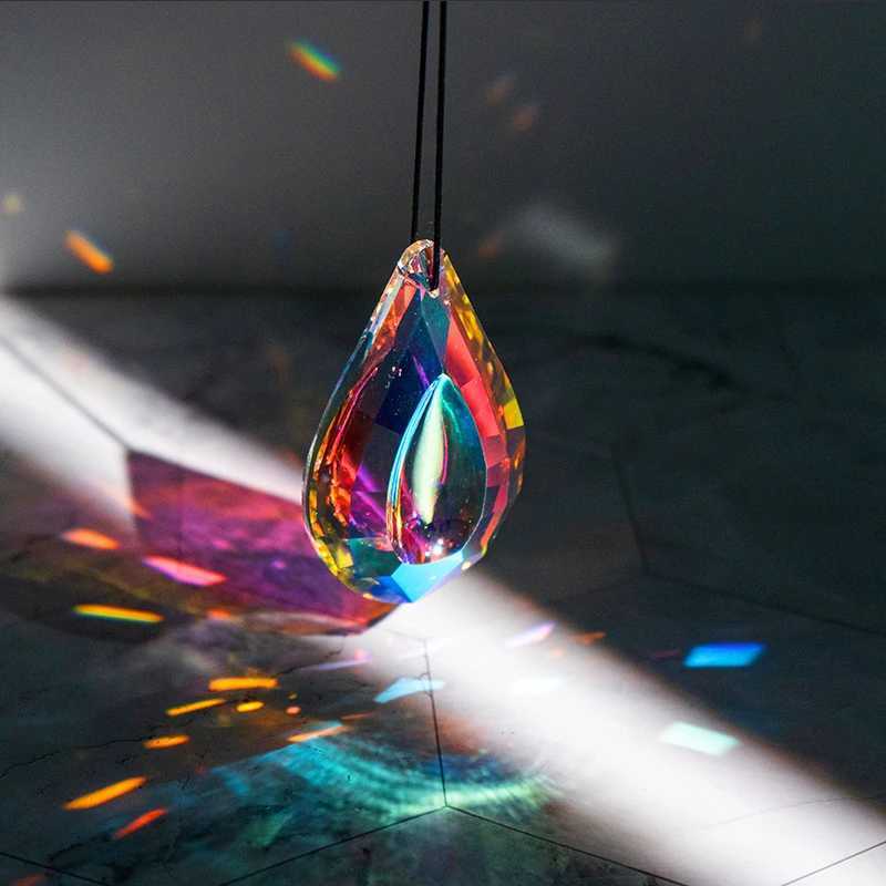 1Pcs 75mm Sun Catcher Crystal Prisms Glass Rainbow Make Hanging Drop Pendants For Window Ornament Chandelier Part DIY Home DecorW251211