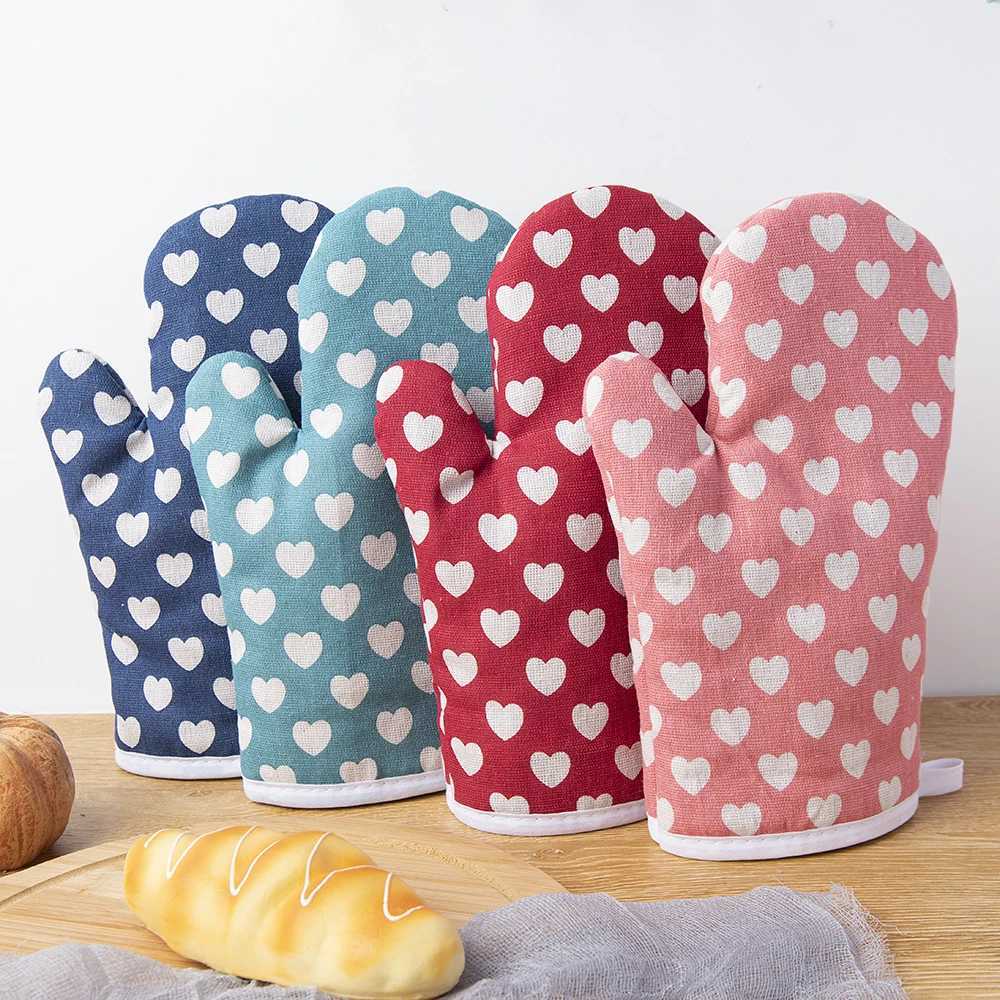 1PC Cotton And Linen Printed Microwave Oven Gloves For Household Kitchen Thicke Heat-Resistant Gloves H251212