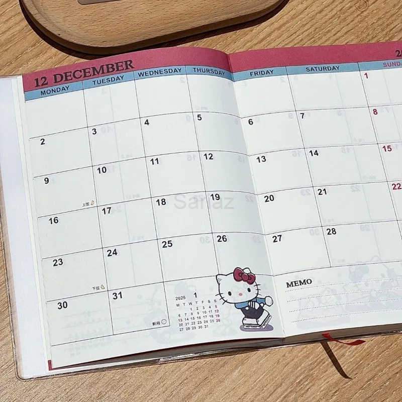 Sanrio Hello Kitty anime character cartoon schedule handbook creative kawaii student monthly and weekly plan diary notebook stationery H251212