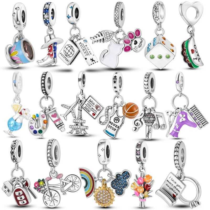 New Travel Series Charm 925 Sier Airplane World Paris Beads Suitable for Bracelets DIY Jewelry Gifts Y251212