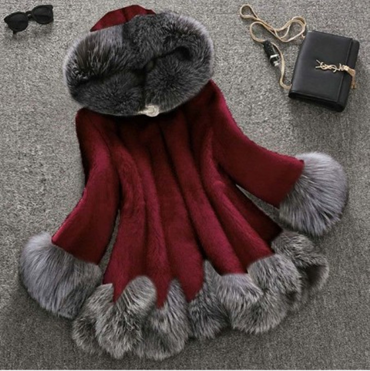 EE1492 PU Leather Short Jacket Womens Fashion Tie Waist Coat Womens Elegant Artificial Fur Hooded Coat Womens Fur Lining Womens 240826