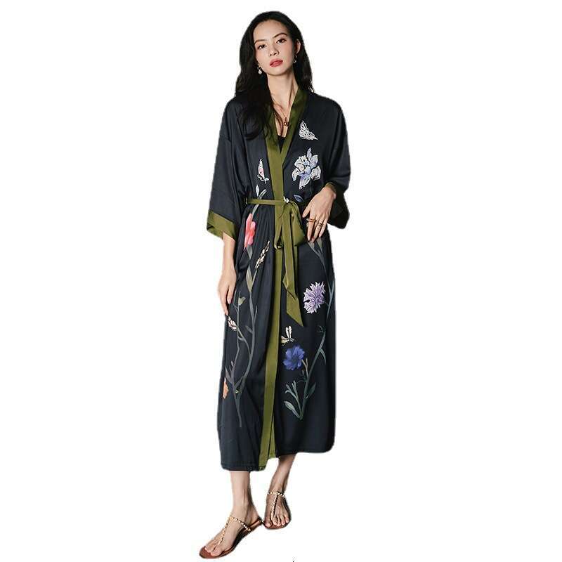 Pajamas for Women Designer Luxury 2026 Satin Chiffon Nightgown for Women, Summer Plus Size Ice Silk Robe, Bathrobe, Loungewear Casual and Comfortable