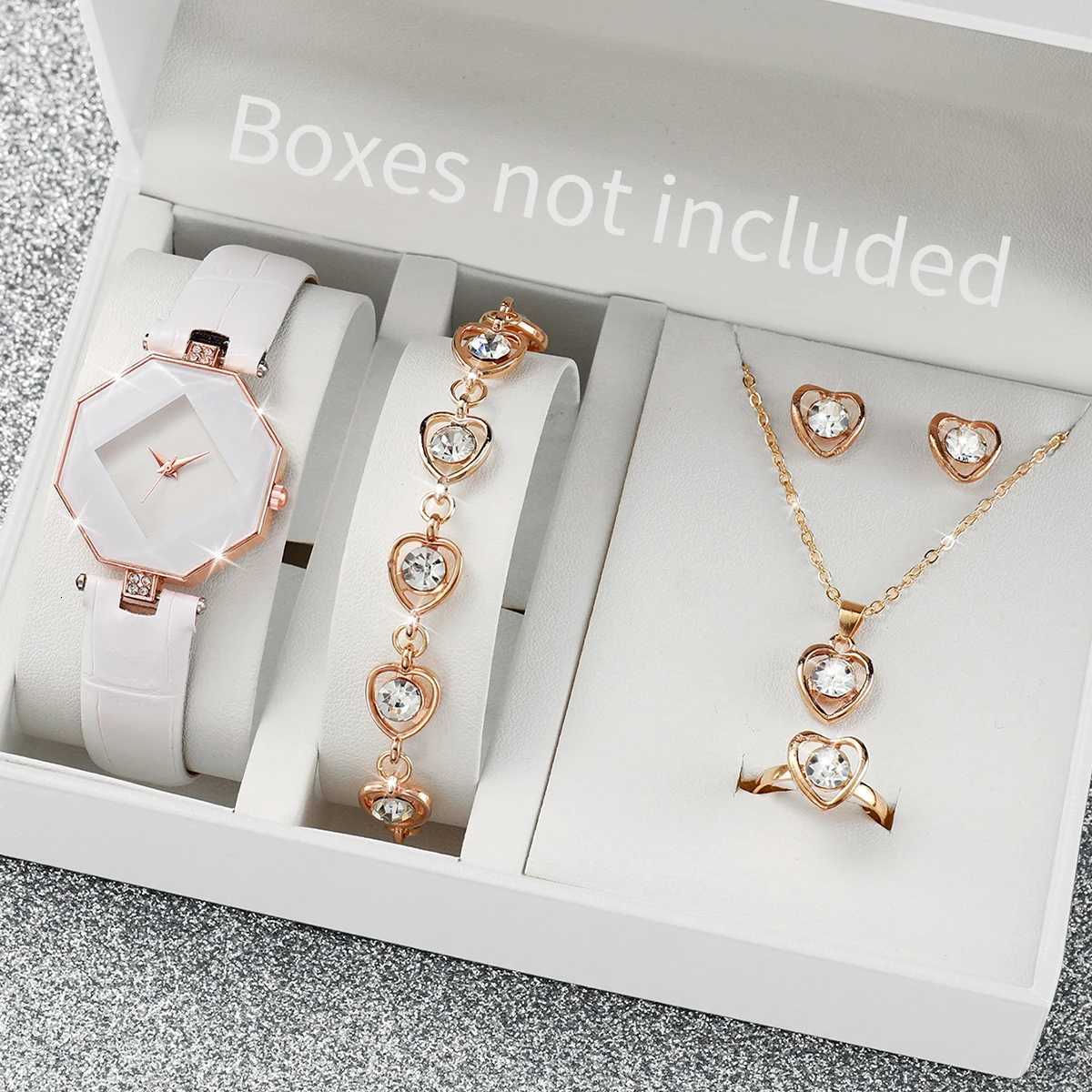 5/6PCS Fashion Women Watches Simple Leather Band Quartz Watch for Women Clock Jewelry Set Reloj MujerWithout Box Y251212