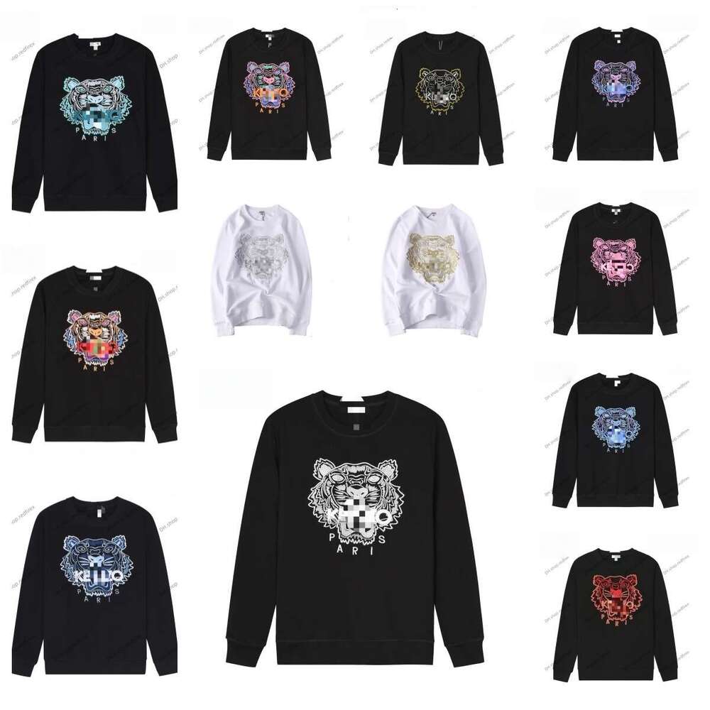 5A Designer Kenzohoodiely Kenzoisms Hoodie 2025 Autumn Winter Embroidered New Style Unisex Couple Tiger Head Print Casual Crew Neck Long Sleeve Hooded Sweatshirt