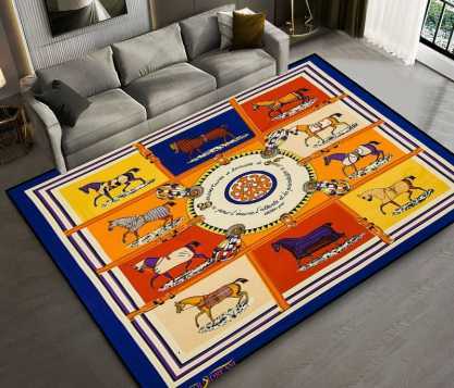 Ethnic Horse Pattern Non-Slip Yoga Rug Living Room, Bedroom, Kitchen Floor for Kids Durable Decorative Door Mat - H251011 W260226