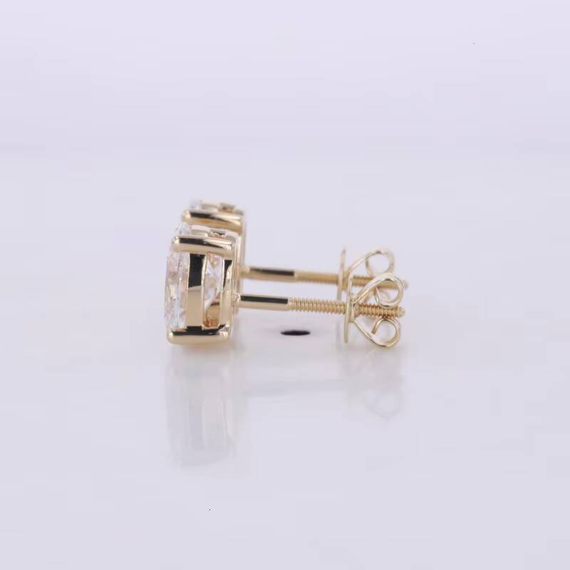 57mm 46mm Oval Loose Diamond Screw Back Studs 4 Prongs DEF VVS VS CVD HPHT 10k 14k 18k Gold Stud Lab Grown Diamond Earrings