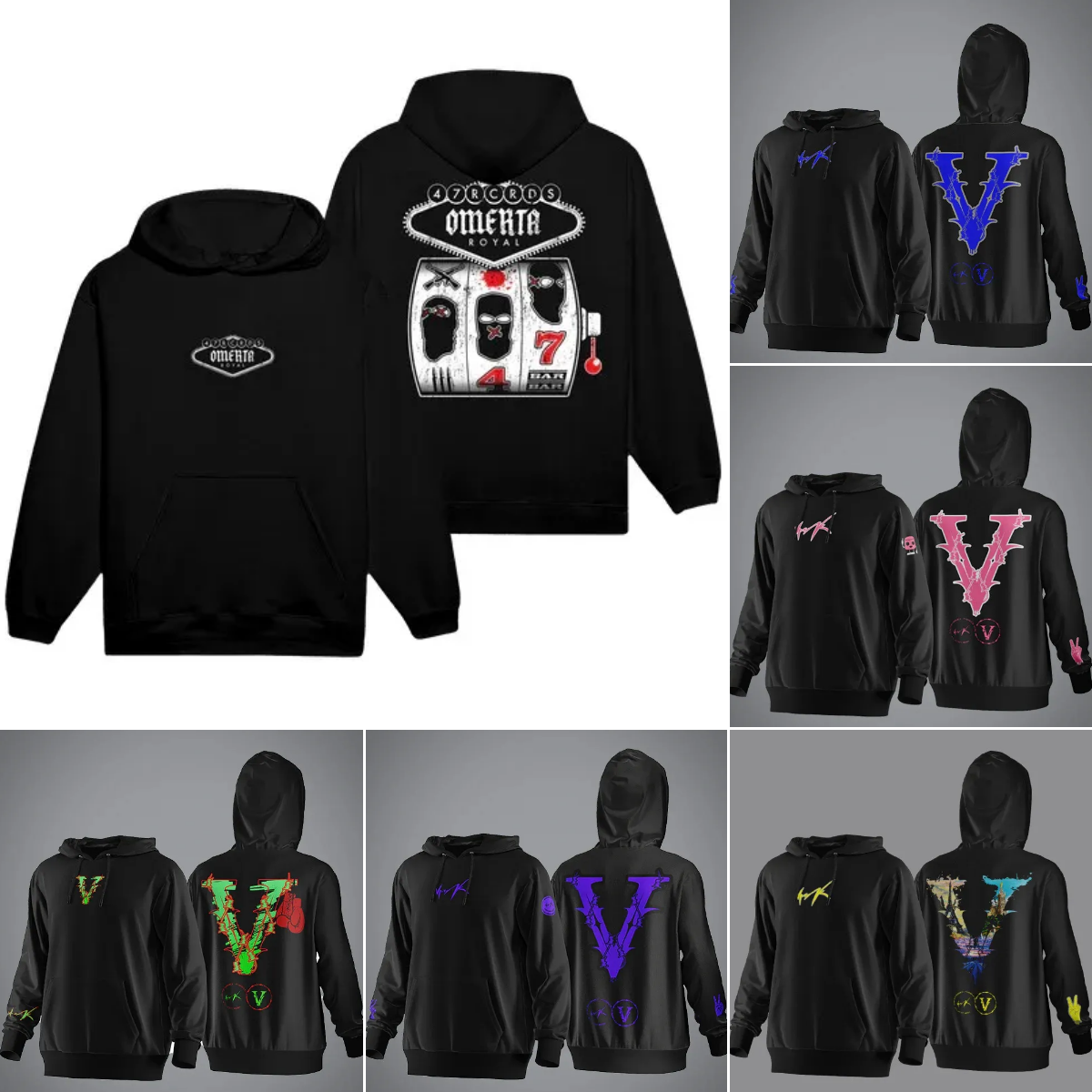 OMERTA Designer Men's Hoodies 3D PRINT kangaroo pocket Hoodies trendy brand Street Style Graphic Casual Hoodies Y2K unisex sweatshirt XS-6XL