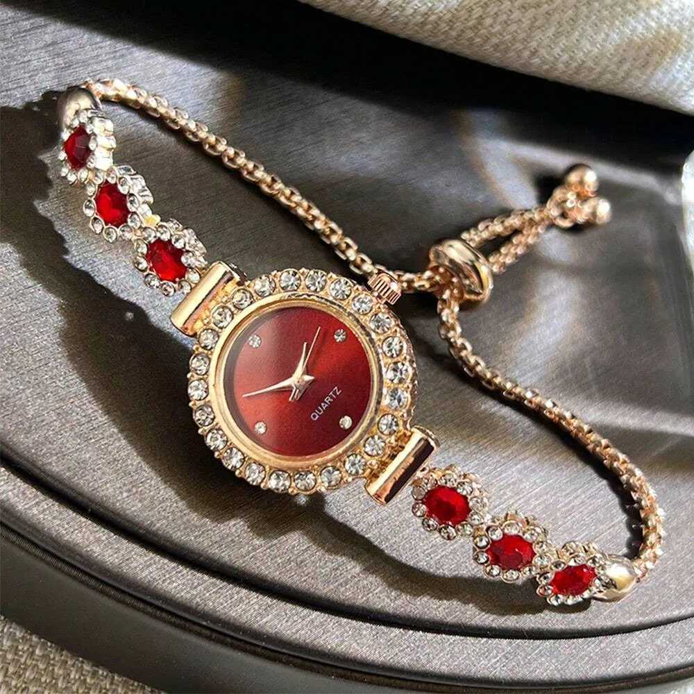 Fashion Rhinestone Women Watches Diamond Flowers Bracelet Ladies Quartz Wristwatch Y251212