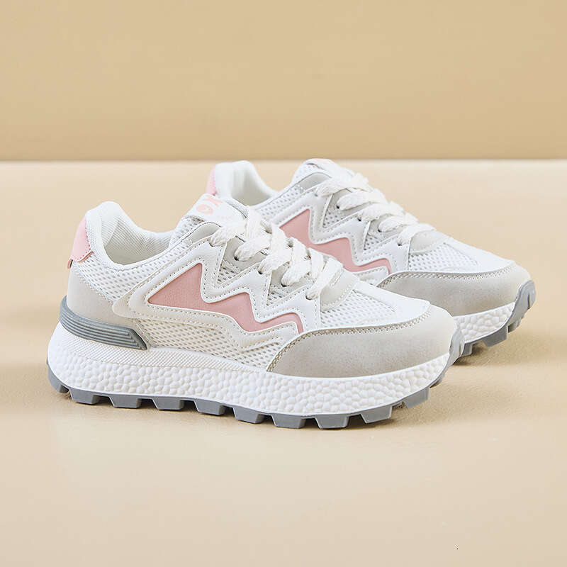 Womens Fashionable Platform Sneakers: Breathable Lace-Up Walking Shoes with Shoulder Strap for Summer Sports dh911731047