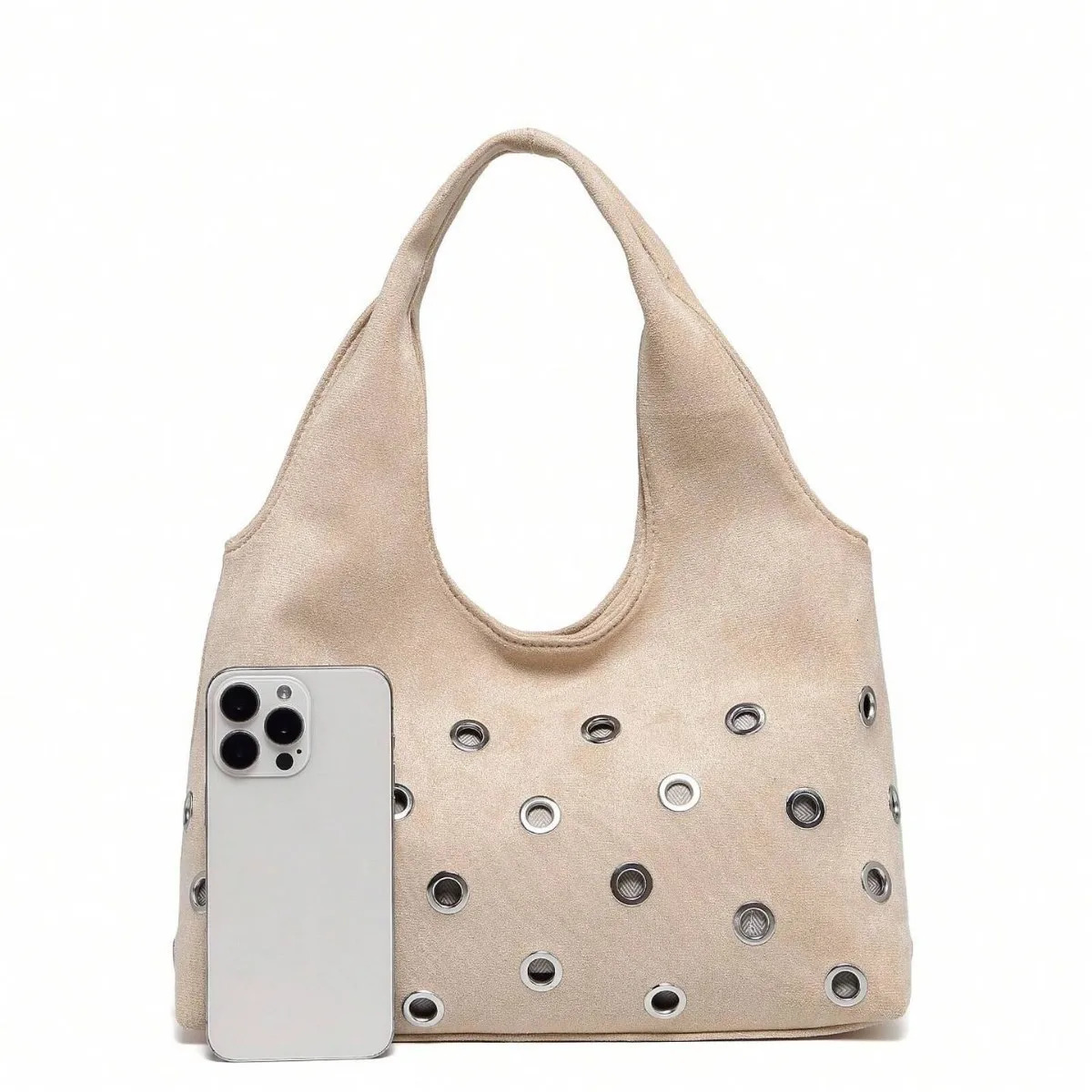 er Rivet Travel Tote Bag Fashion High End Punk Style Womens PU Leather Handbag Stylish Underarm Bags for Women 251211