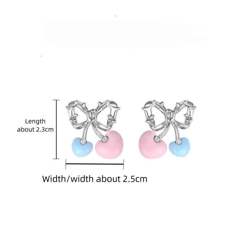 DHcollections Japanese and Simple Bow Red Ball for Women Korean Style Sweet Cute Dopamine Earrings Jewelry